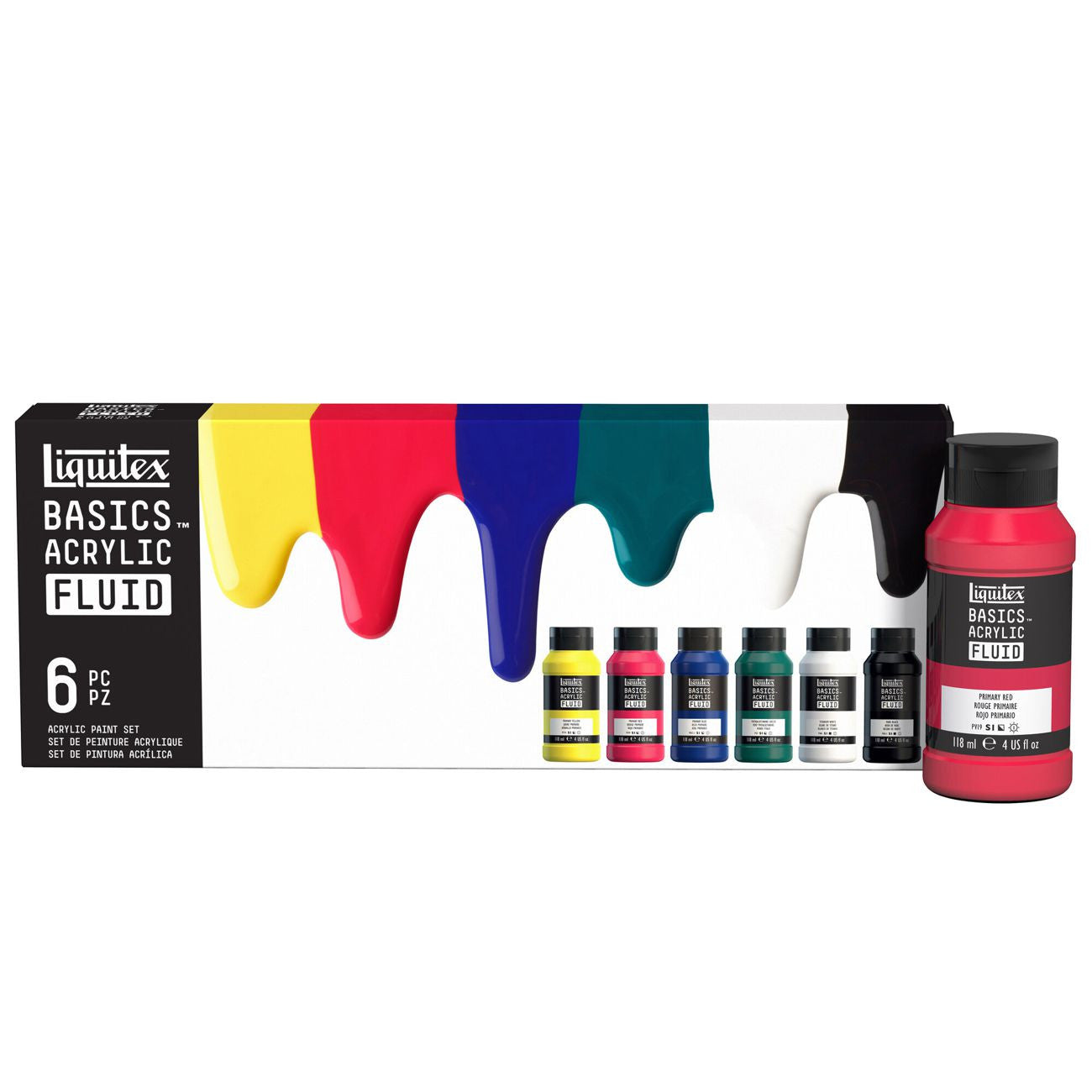Tinta Acrílica Fluída Liquitex Basics 118ml 6 Cores
